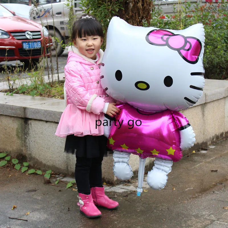 Large 116*65cm Hello Kitty Cat Foil Helium Balloons Cartoon Birthday Decor Wedding Party Inflatable Air Balloons Classic Toys