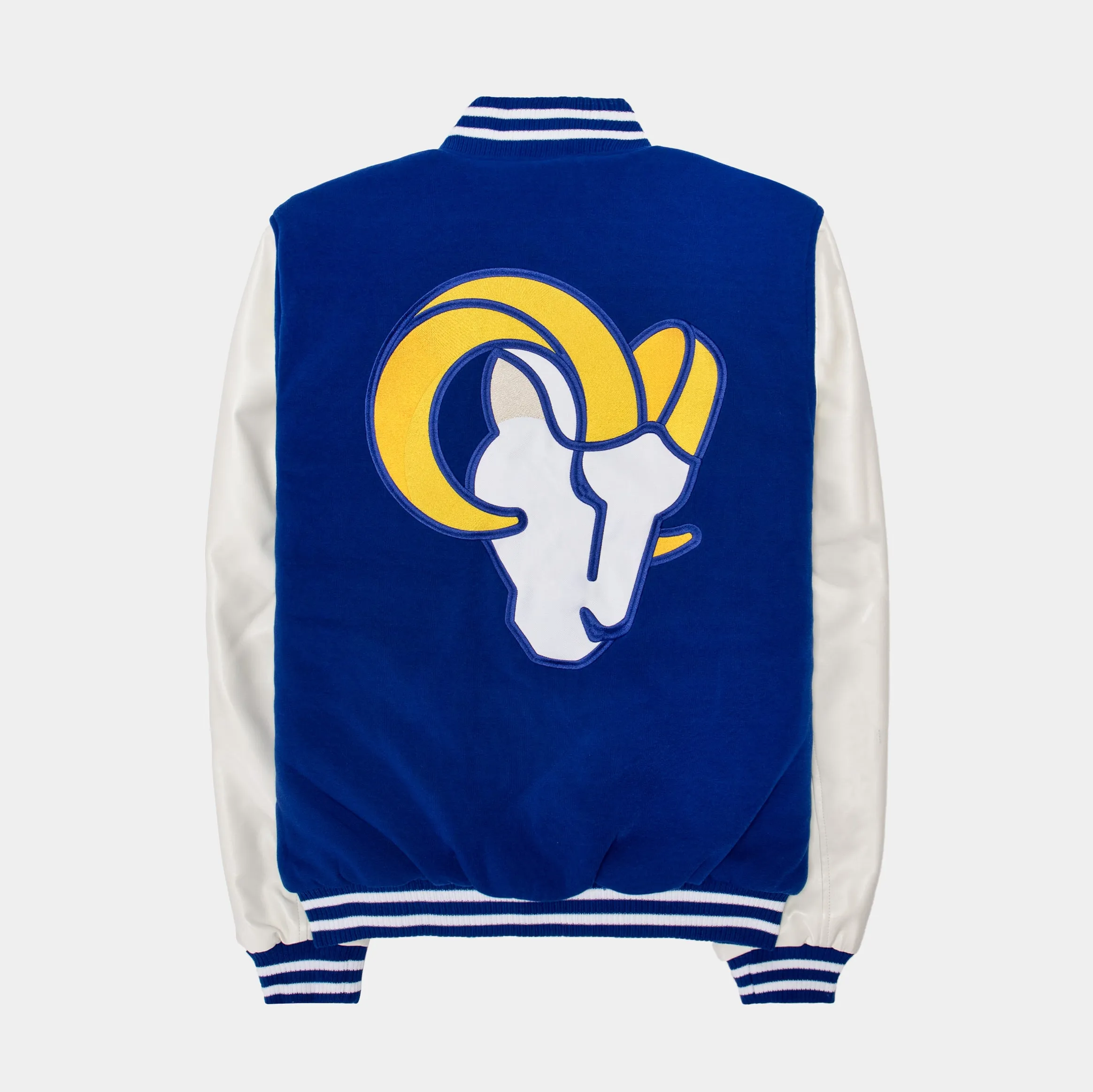 Los Angeles Rams Reversible Letterman Mens Jacket (Blue)