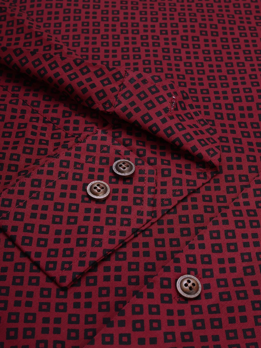 Maroon Cotton Full Sleeves Shirts For Men-Mmf028