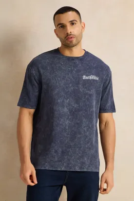 Men Indigo  Printed Lounge T-Shirt