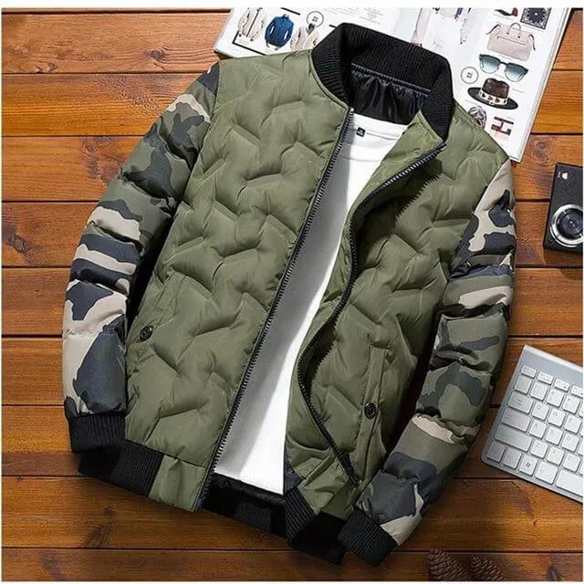 Men Slim Fit Camouflage Coat