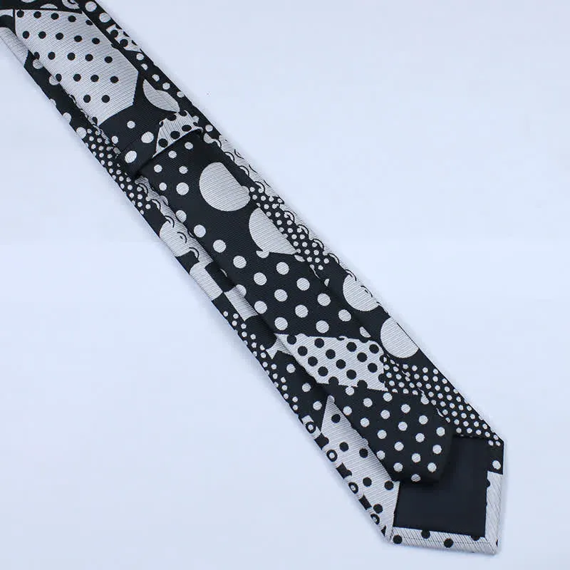 Men's Polka Dot Black And White Necktie