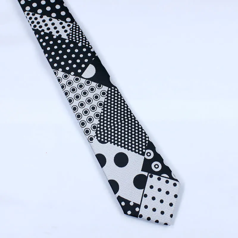 Men's Polka Dot Black And White Necktie