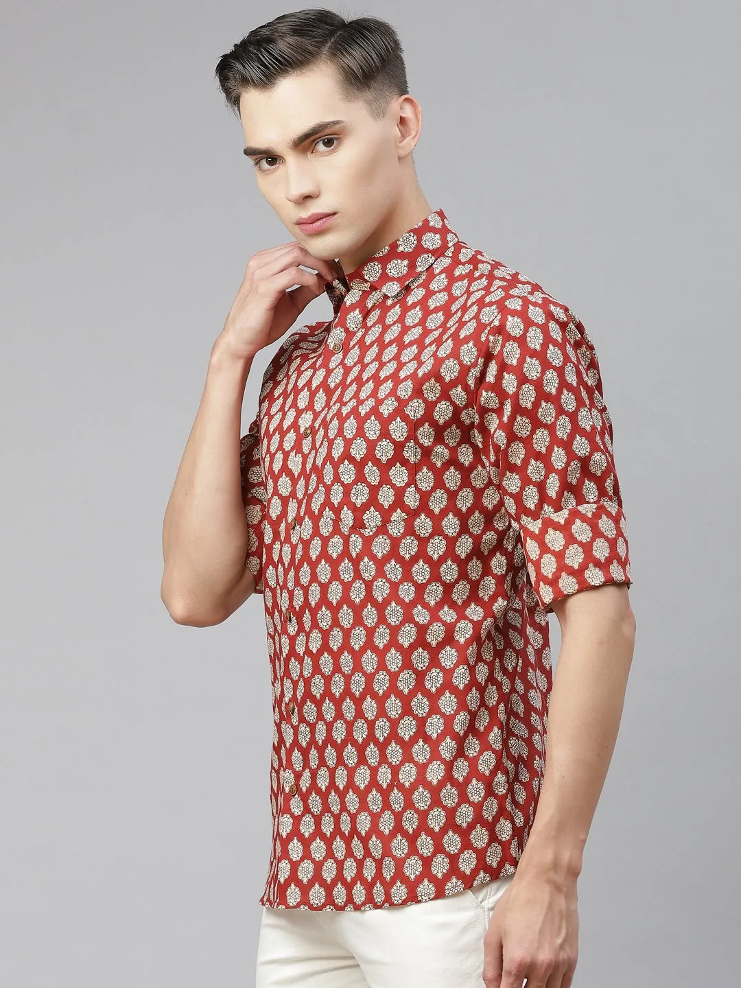 Millennial Men Red Cotton Full Sleeves Shirts For Men(Mmf0208-38)