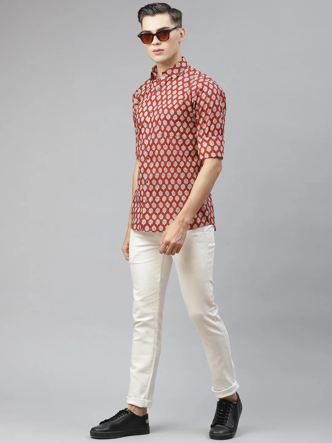 Millennial Men Red Cotton Full Sleeves Shirts For Men(Mmf0208-38)