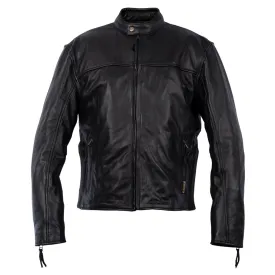 Milwaukee Motorcycle Clothing Company MV5020 Men's Black Motorcycle Leather Jacket with Scotter Collar