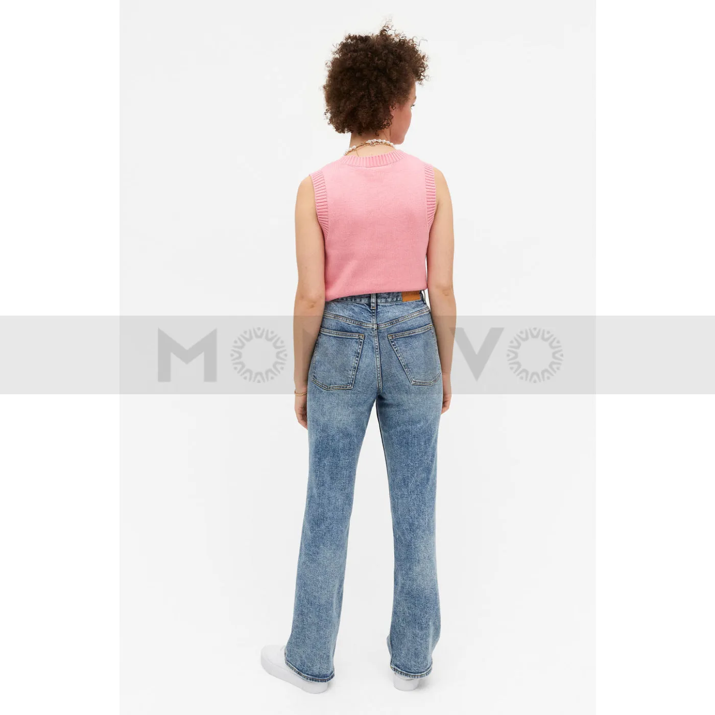 Monki Blue High Waist Flare Jeans