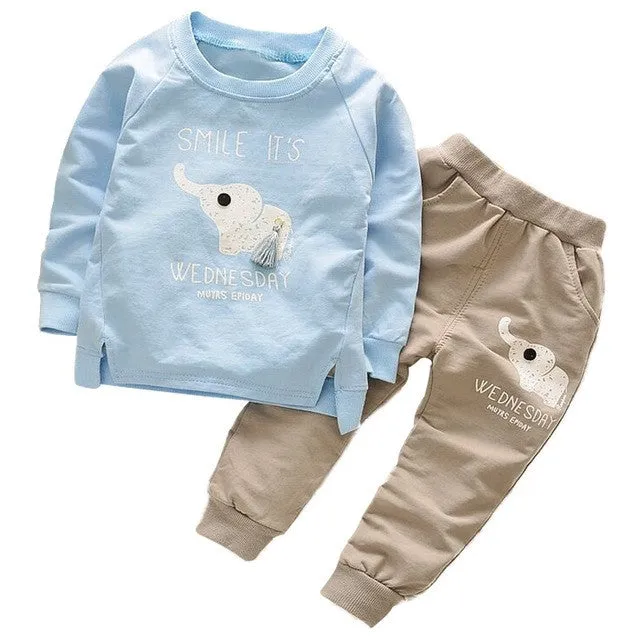 New Baby Boys Girls clothing set Fashion Sport Clothes Children Spring 2-pc Boys Clothing Set Girls Clothes Suit boys clothes