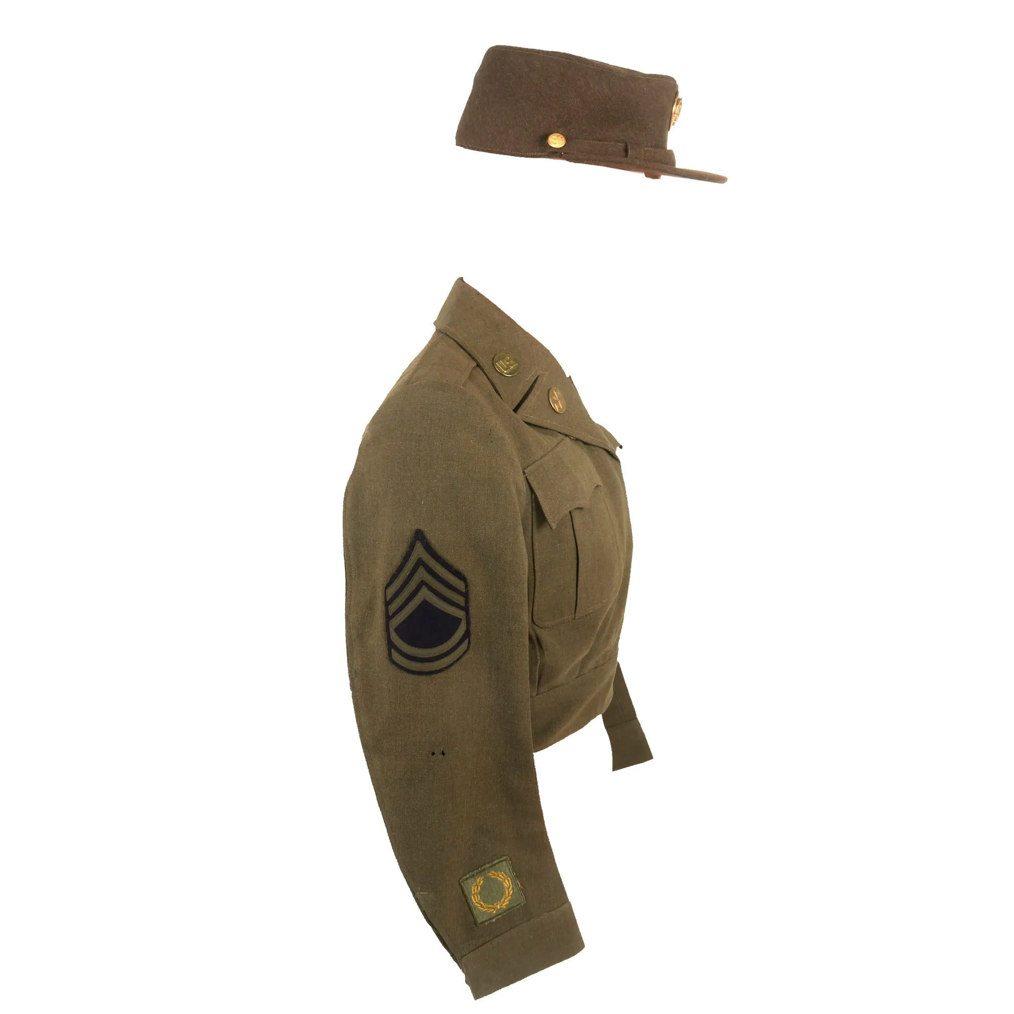 Original U.S. WWII Women’s Army Corps WAC SHAEF French-Made Uniform & Guidon Grouping - WAC Hobby Hat & Underwear - British-Made Skirts