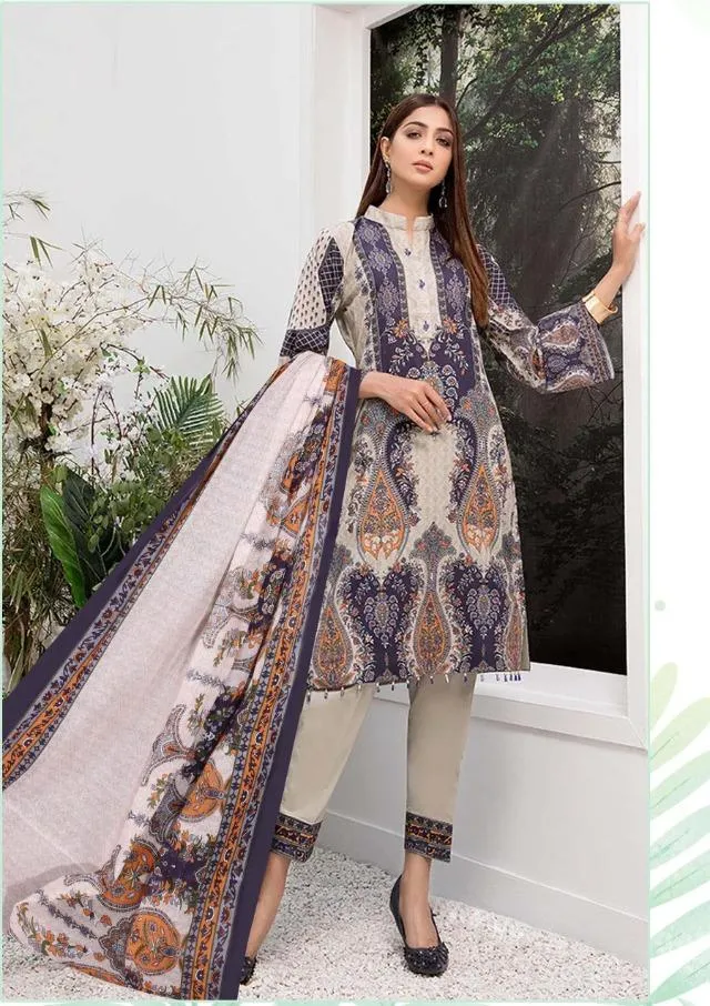 Pakistani Style Printed Suit Material for women