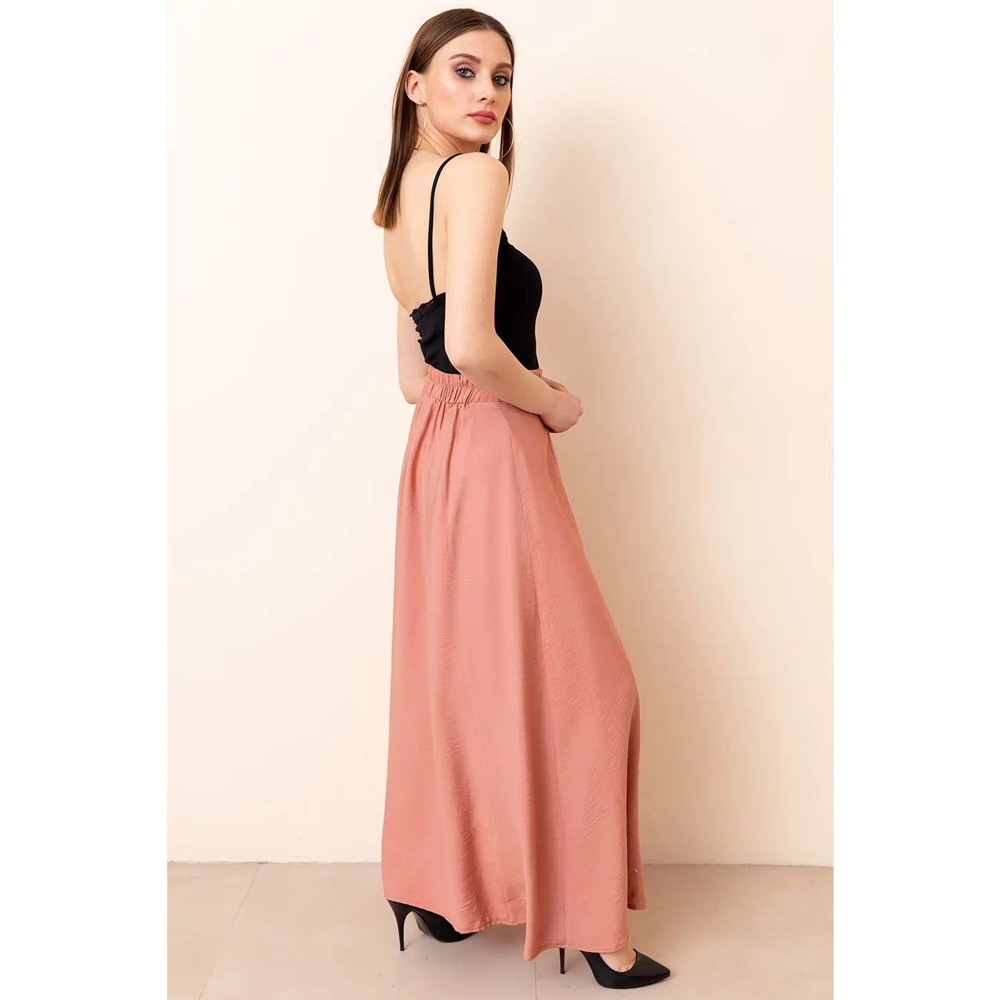 Pink Belt Detail Skirt