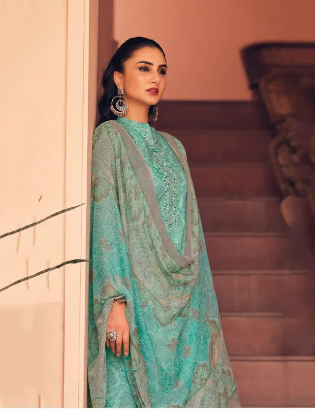 Pure Cotton Unstitched Suit With Chiffon Dupatta