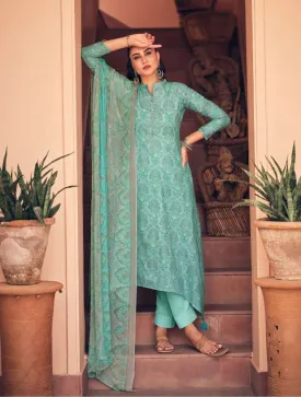 Pure Cotton Unstitched Suit With Chiffon Dupatta