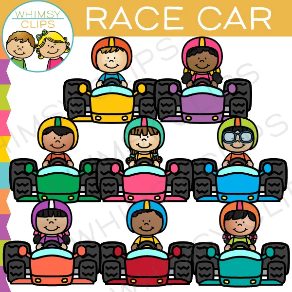 Race Car Kids Clip Art