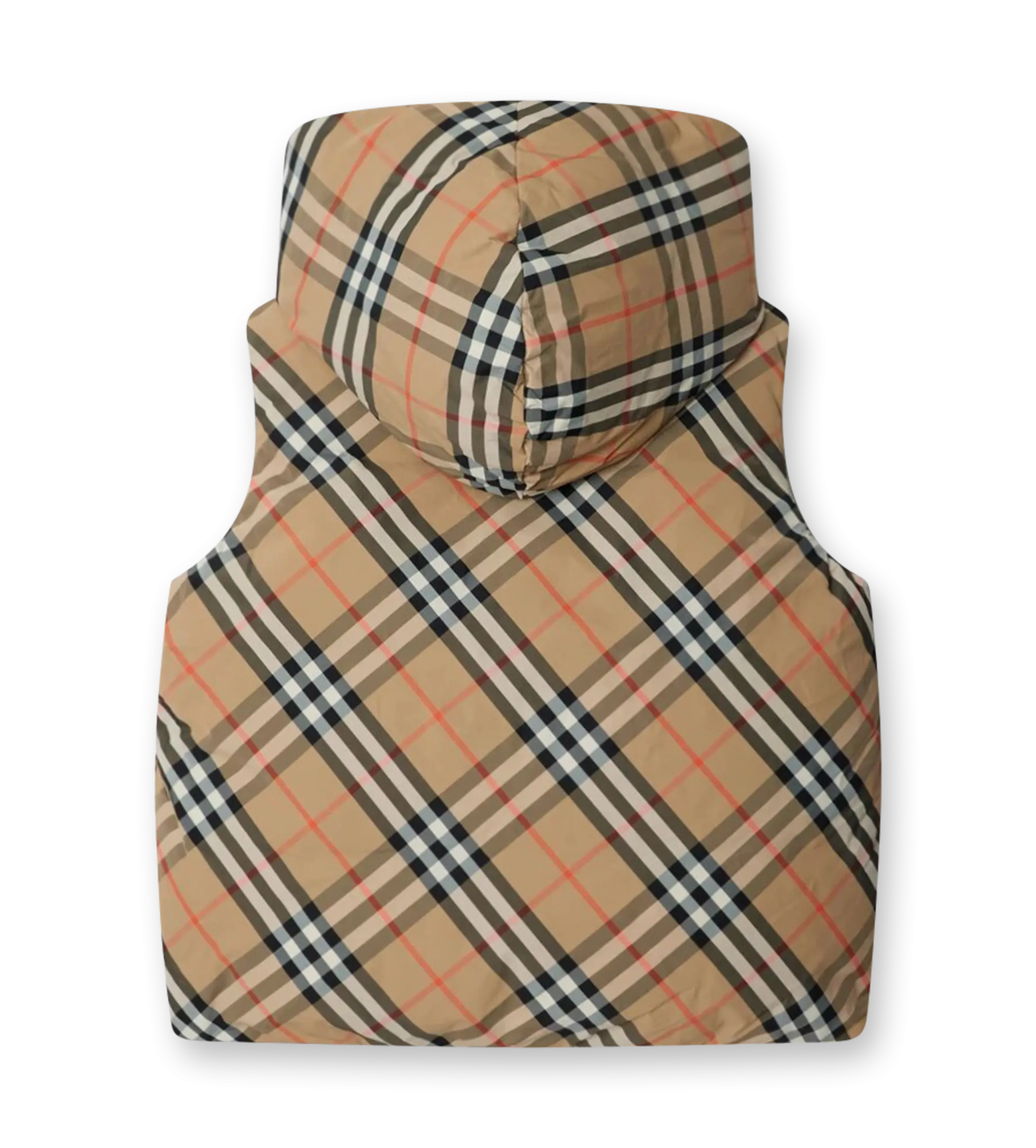 Reversible Check Pattern Gilet Sand