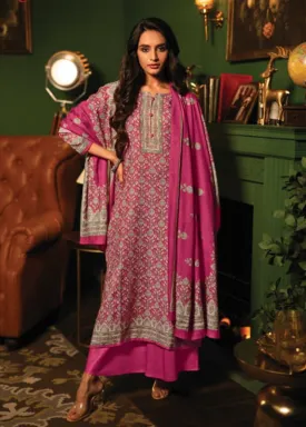 Rivaa Unstitched Pink Cotton Satin Suit Dress Material for Women