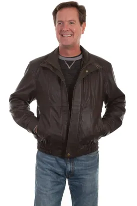 Scully Mens Chocolate/Olive Leather Featherlite Jacket