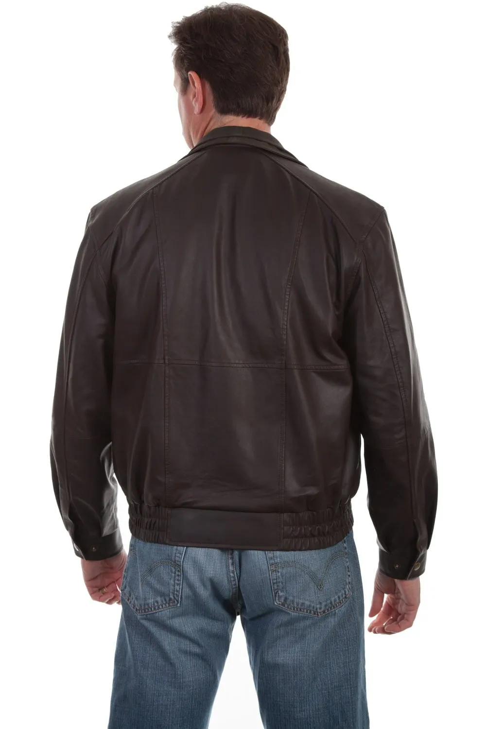 Scully Mens Chocolate/Olive Leather Featherlite Jacket