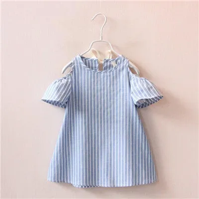 Summer Girl Dress Striped Kids Dresses For Girls Party Princess Children Vestidos Birthday Party Gown