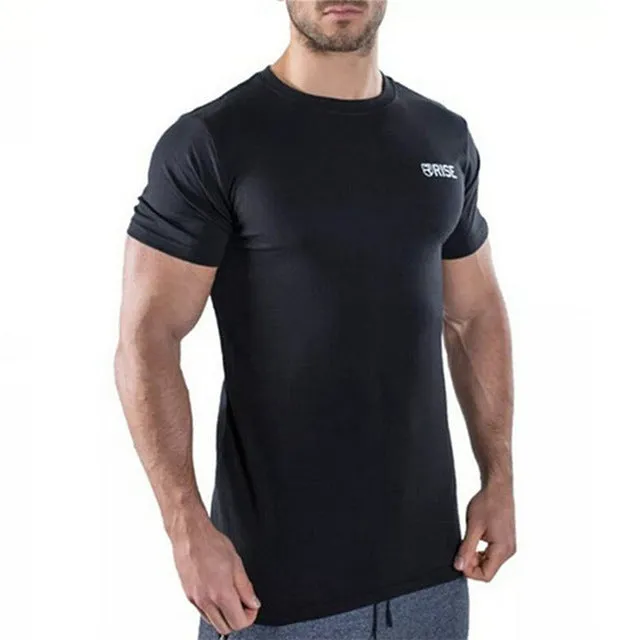 Summer mens Brand clothing Fashion Fitness t Shirt Crossfit Bodybuilding Muscle male Short sleeve Slim Cotton Tee tops apparel