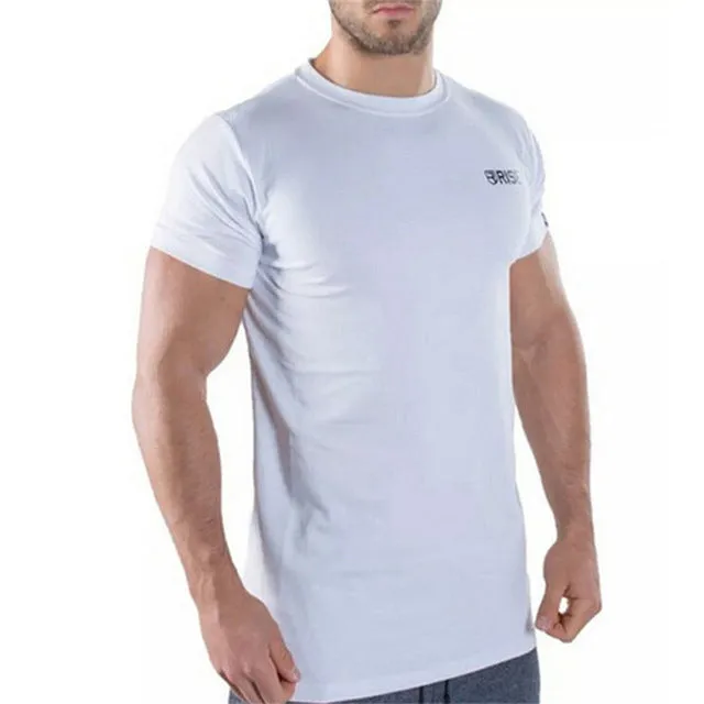 Summer mens Brand clothing Fashion Fitness t Shirt Crossfit Bodybuilding Muscle male Short sleeve Slim Cotton Tee tops apparel