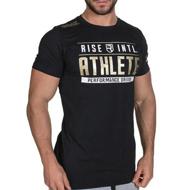 Summer mens Brand clothing Fashion Fitness t Shirt Crossfit Bodybuilding Muscle male Short sleeve Slim Cotton Tee tops apparel