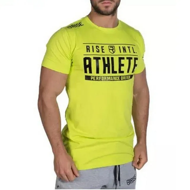 Summer mens Brand clothing Fashion Fitness t Shirt Crossfit Bodybuilding Muscle male Short sleeve Slim Cotton Tee tops apparel