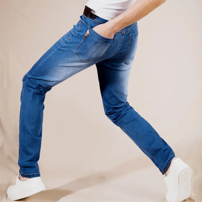 Summer New Stretch Cotton Breathable And Comfortable Jeans Fashion Casual Men's Lightweight Trousers Wholesale