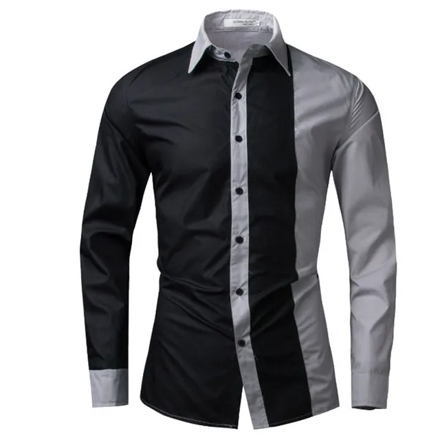 T-Bird 2017 Fashion Brand Men Shirt Black White Dress Shirt Long Sleeve Slim Fit Camisa Masculina Casual Male Hawaiian Shirts