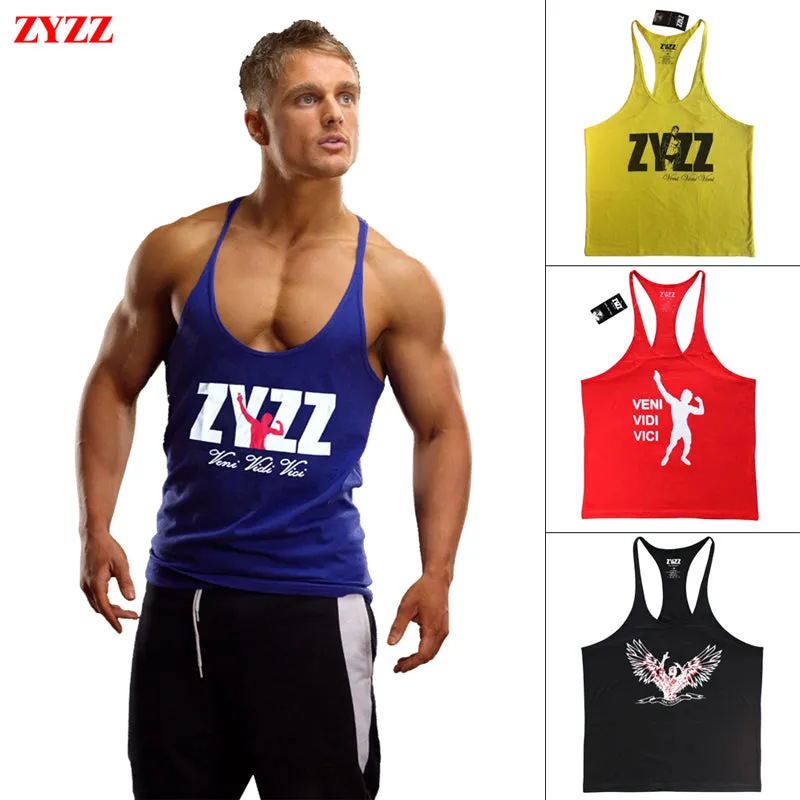 Tank Top Men ZYZZ Fitness Singlets Bodybuilding Stringer Golds Gyms Clothing Muscle Shirt Vest Sportwear Workout