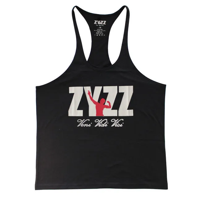 Tank Top Men ZYZZ Fitness Singlets Bodybuilding Stringer Golds Gyms Clothing Muscle Shirt Vest Sportwear Workout