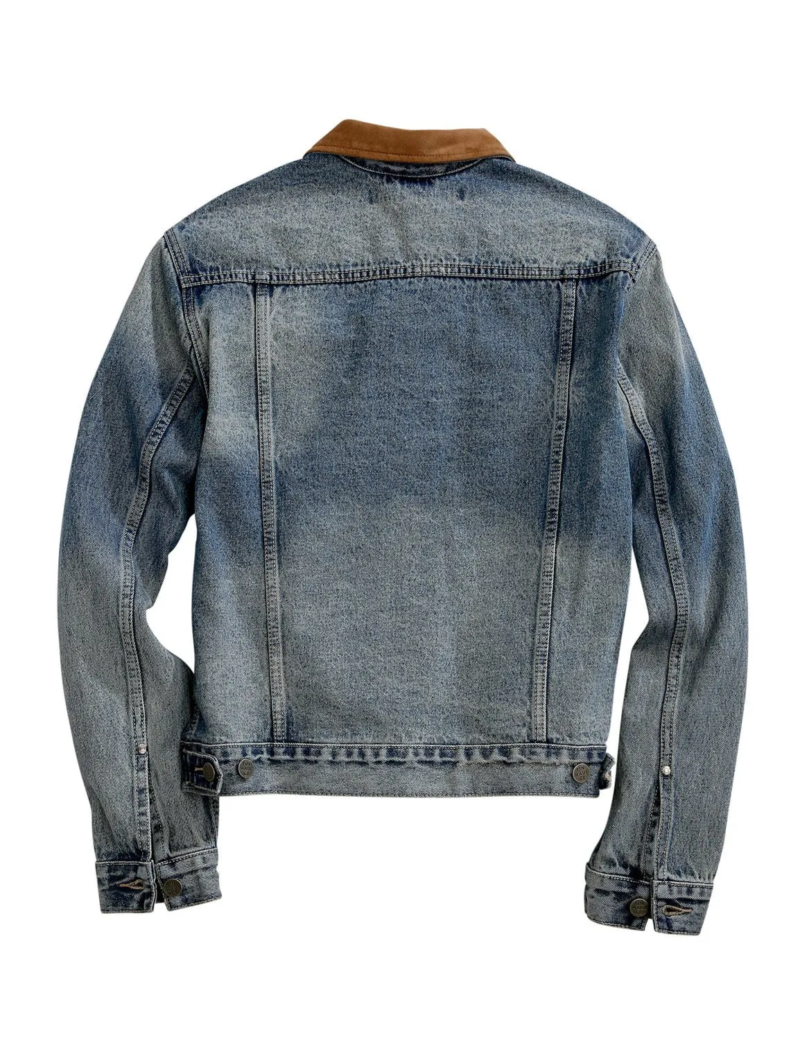 Tin Haul Mens Blue 100% Cotton Denim Suede Collar Jacket