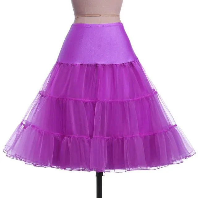 Tulle Skirts Womens Fashion High Waist Pleated Tutu Skirt Retro Vintage Petticoat Crinoline Underskirt Faldas Women Skirt Summer