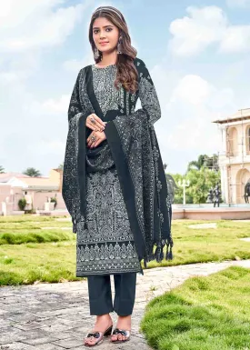 Unstitched Pashmina Winter Women Suits Dress Material with Shawl