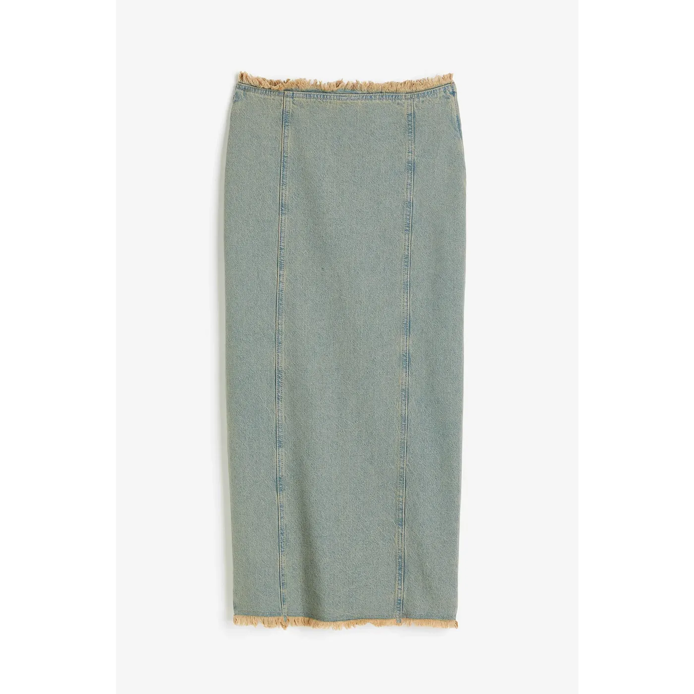 Vintage Blue Raw Edge Denim Skirt