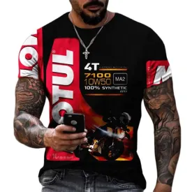 Vintage Men's T-shirts 3d Printed Racing moto, Tops Fashion t-Shirt For Mens,Oversized Tees