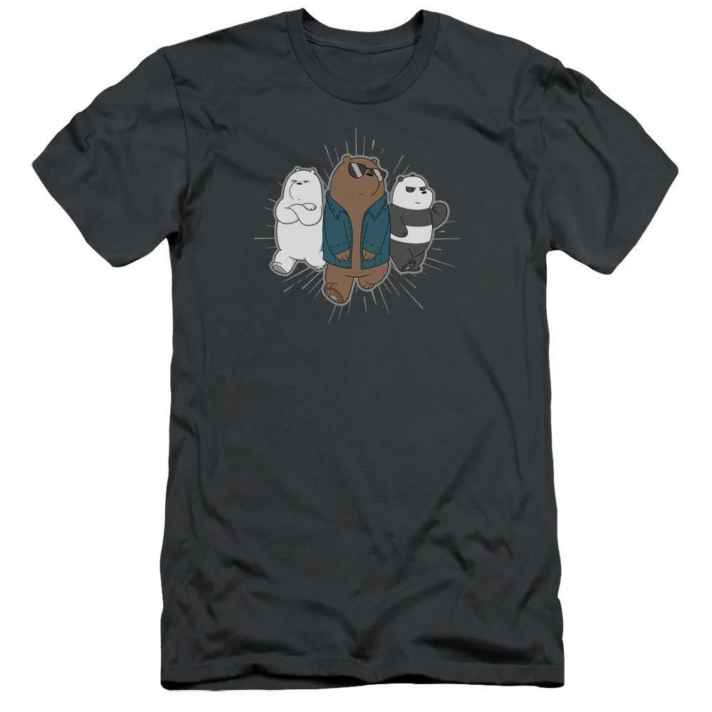 We Bare Bears Bear in Jacket Charcoal Adult T-Shirt