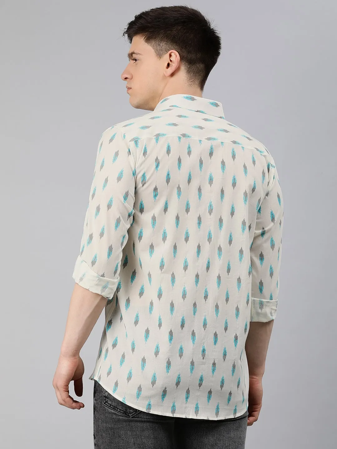 White Cotton Full Sleeves Shirts For Men-Mmf0209