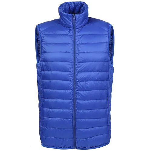 Winter duck down vest men Ultra Light 90% Duck Down Vest loose waistcoat Vest Sleeveless jacket autumn black gray navy AKITSUMA