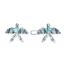 Women's Blue Glass Crystal Kite Shape Belt Clip