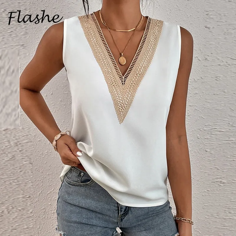 Women's Top Elegant Clothes Summer Loose Vest