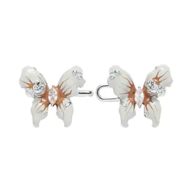 Women's White Butterfly Button Tightener Belt Clip