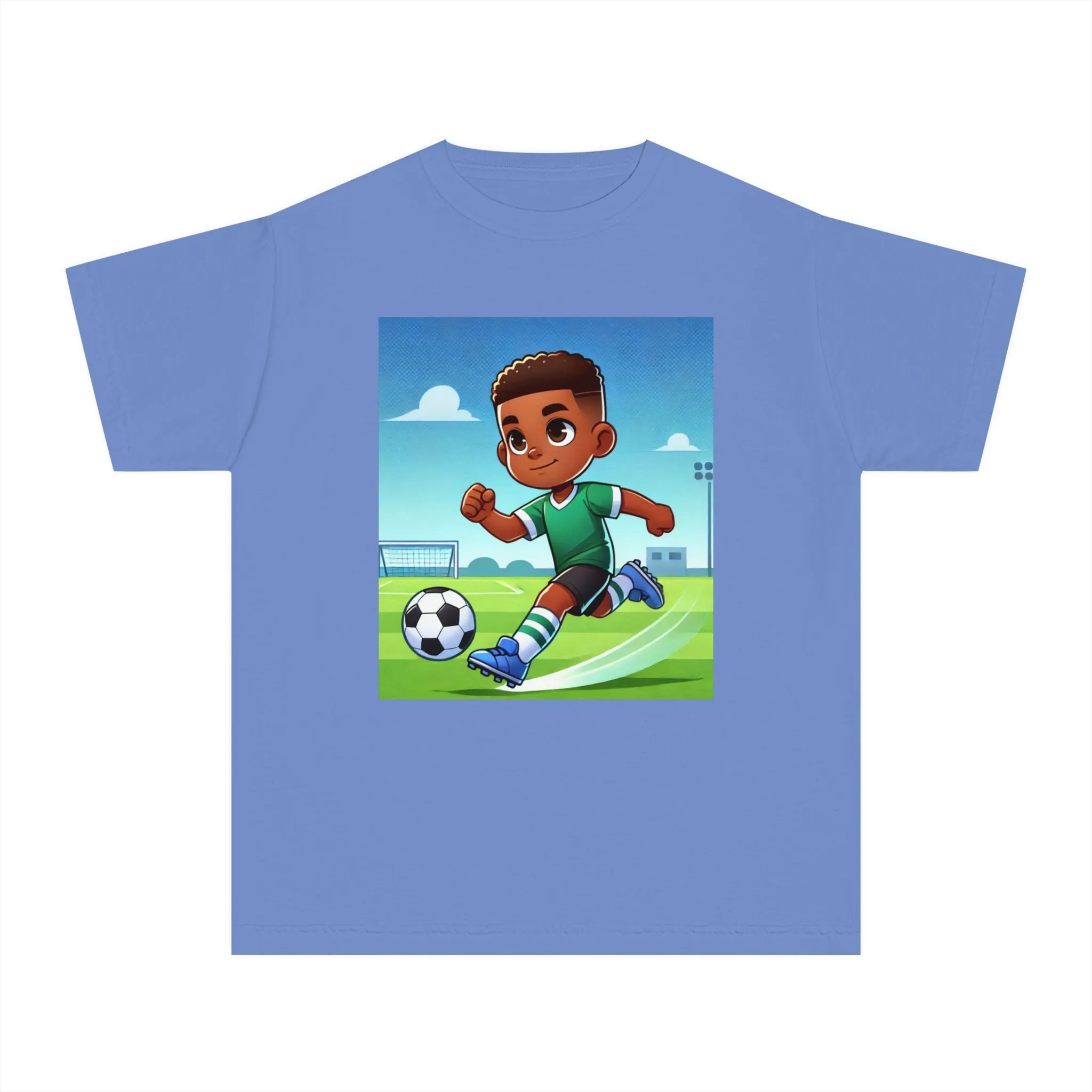 Youth - Soccer Champion Midweight Tee (African American / Black Boy)