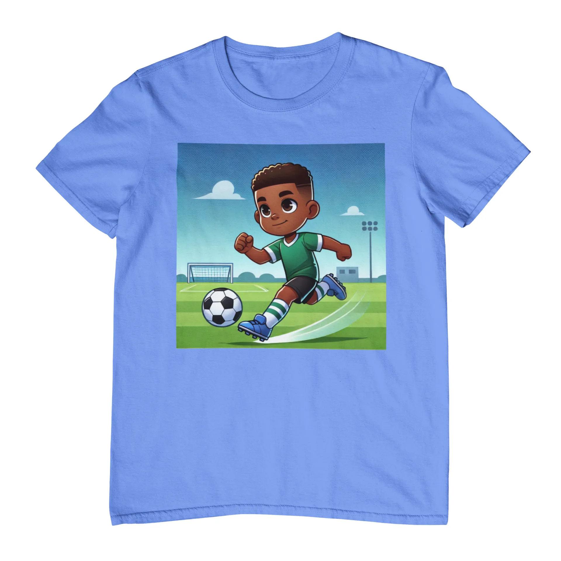 Youth - Soccer Champion Midweight Tee (African American / Black Boy)